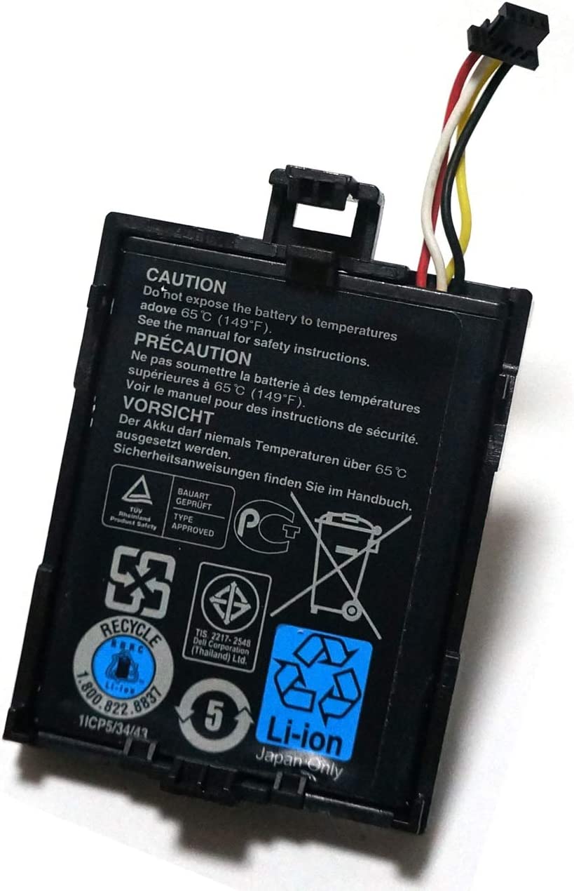 Bateria T40JJ Raid Controller Batería 70K80 H132V para Dell Perc H710 H710P H810 PowerEdge M620 R320 R420 R520 R620 R720 R820 T110 II T420 070K80 0H132V 0T40JJ - 3.6V 1.6Wh/460mAh