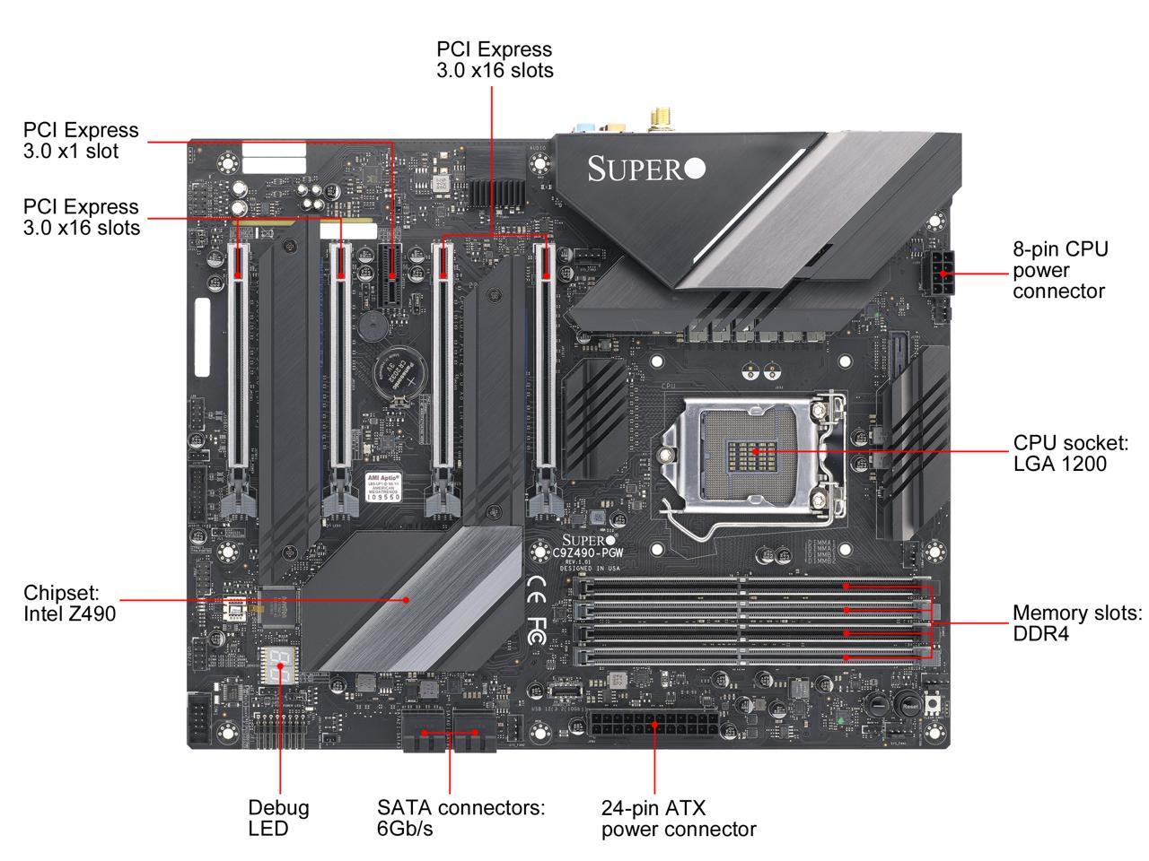 ***WARNING***Read details & see photos before buying*** ***SSD M.2 Heatsink Missing***  Supermicro C9Z490-PGW 10th Gen Socket LGA 1200 Wi-Fi Four PCI-e x16 Two M.2 NVMe USB 3.2 Gen2 Motherboard (Otherwise Motherboard is NEW with (All accessories included)