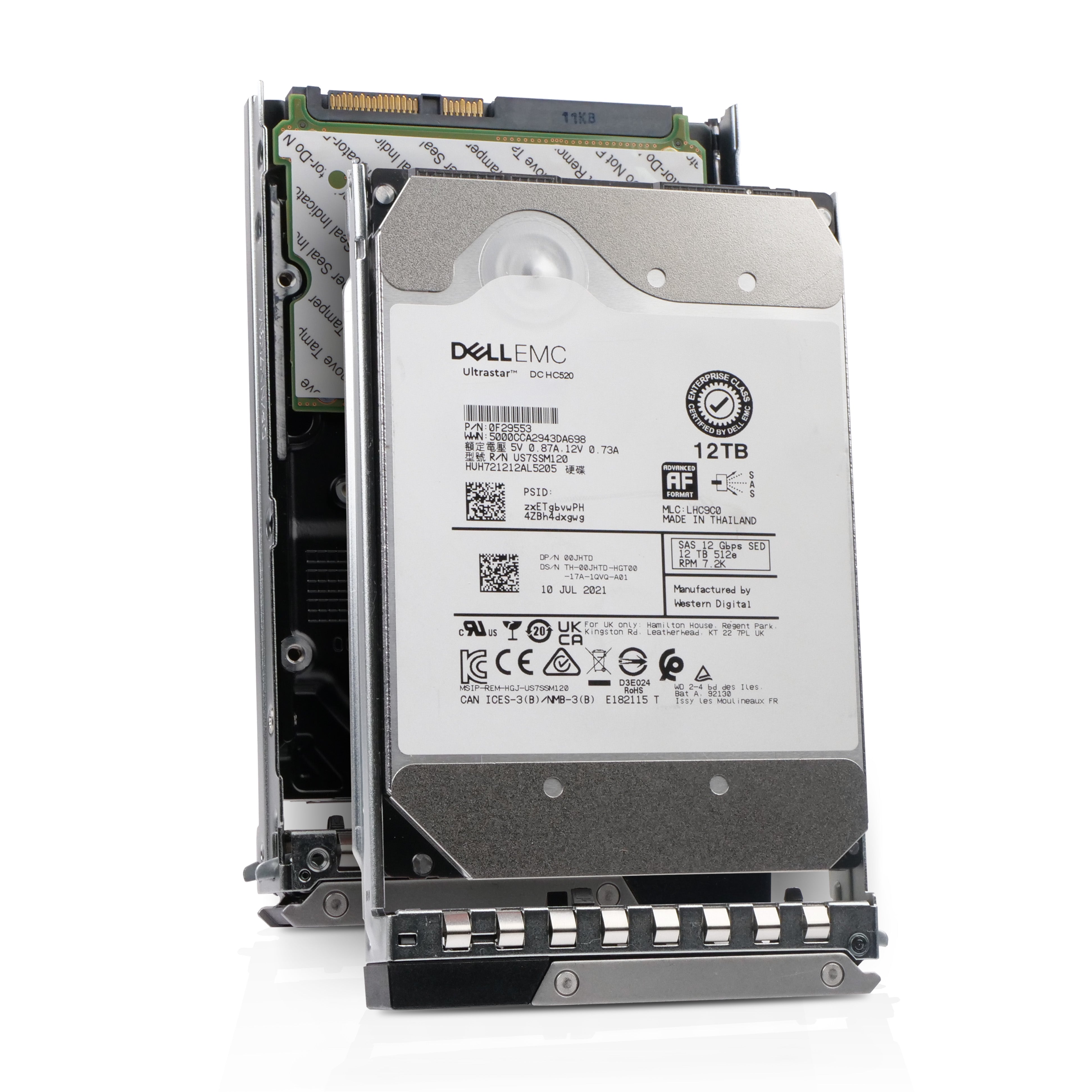Dell G14 0JHTD 12TB 7.2K RPM SAS 12Gb/s 512e 256MB 3.5in Refurbished HDD