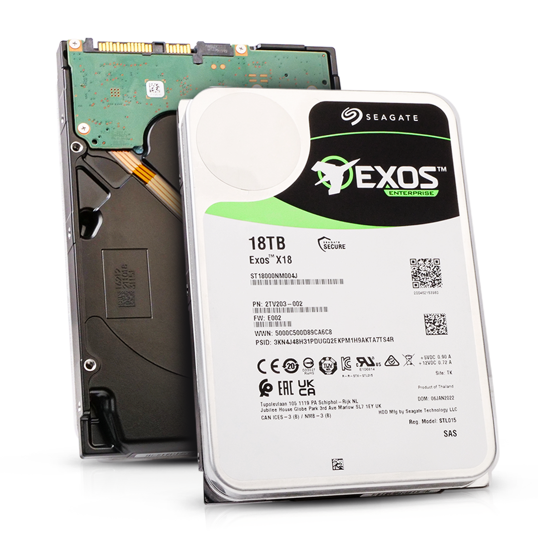 Seagate Exos X18 ST18000NM004J 18TB 7.2K RPM SAS 512e 12Gb/s 3.5in Refurbished HDD