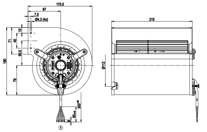 EBMpapst D2D133-AB06-08 0.31A 210W 2100RPM Cooling Fan