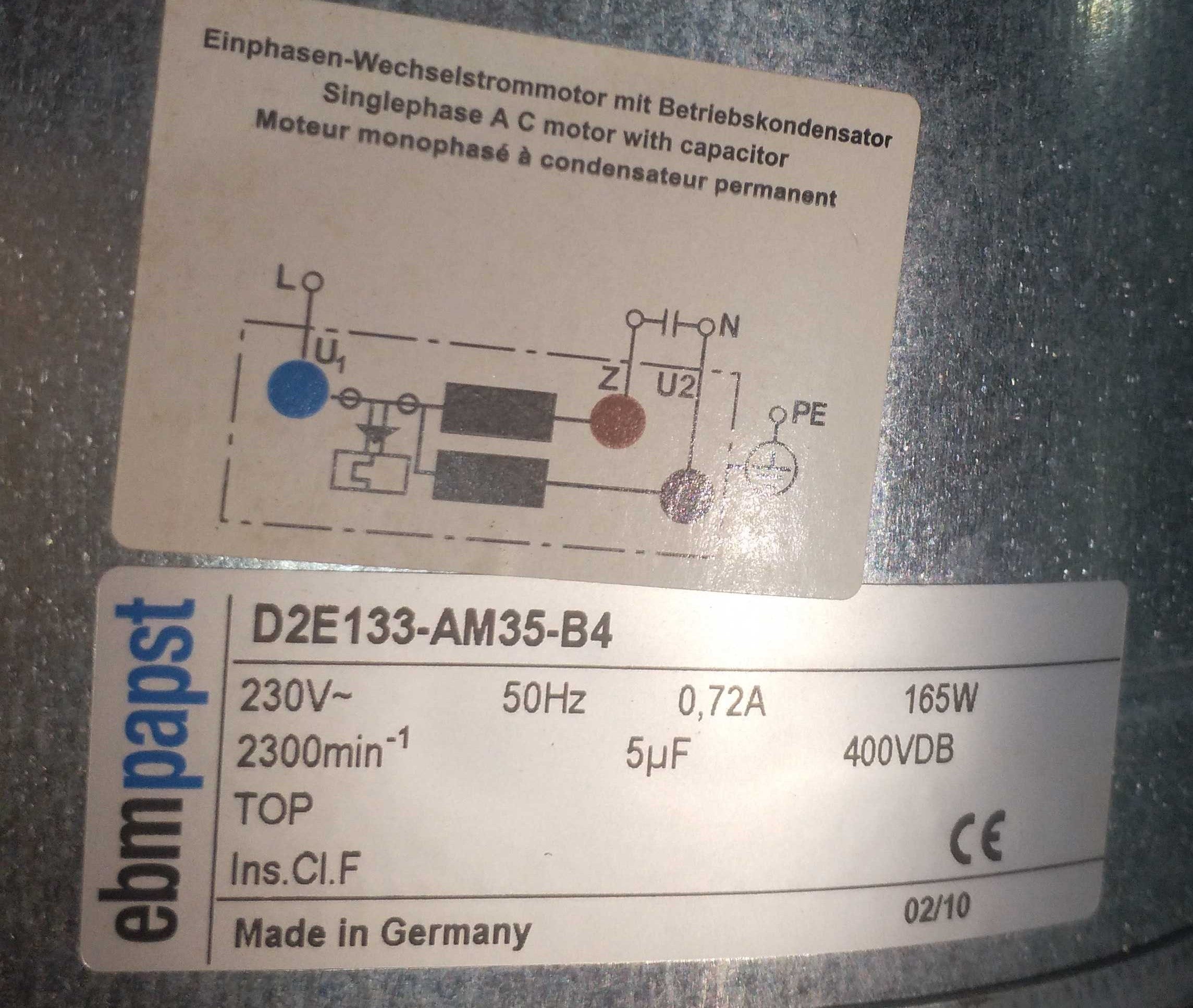 D2E133-AM35-B4 ebm-papst Centrifugal Fan | 230V 165W | Durable, Quiet & Efficient