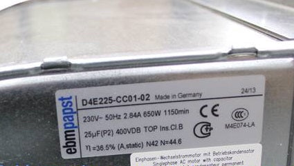 D4E225-CC01-02 Ebmpapst Centrifugal Cooling Fan