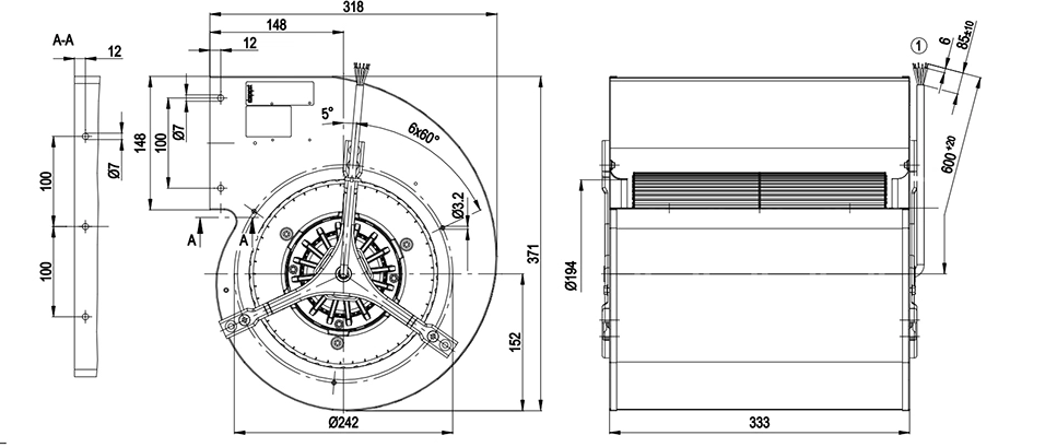 D4E225-FH01-06 ebm papst  fan 1060W 5.38A
