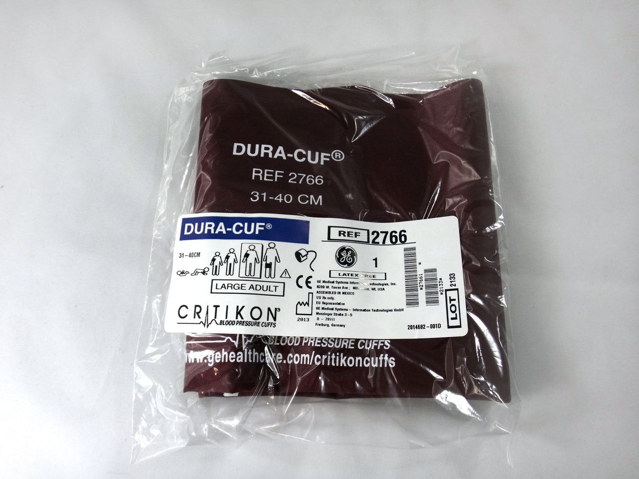 GE Critikon Blood Pressure Cuff Dura-Cuf 2766 (5/box) Large Adult