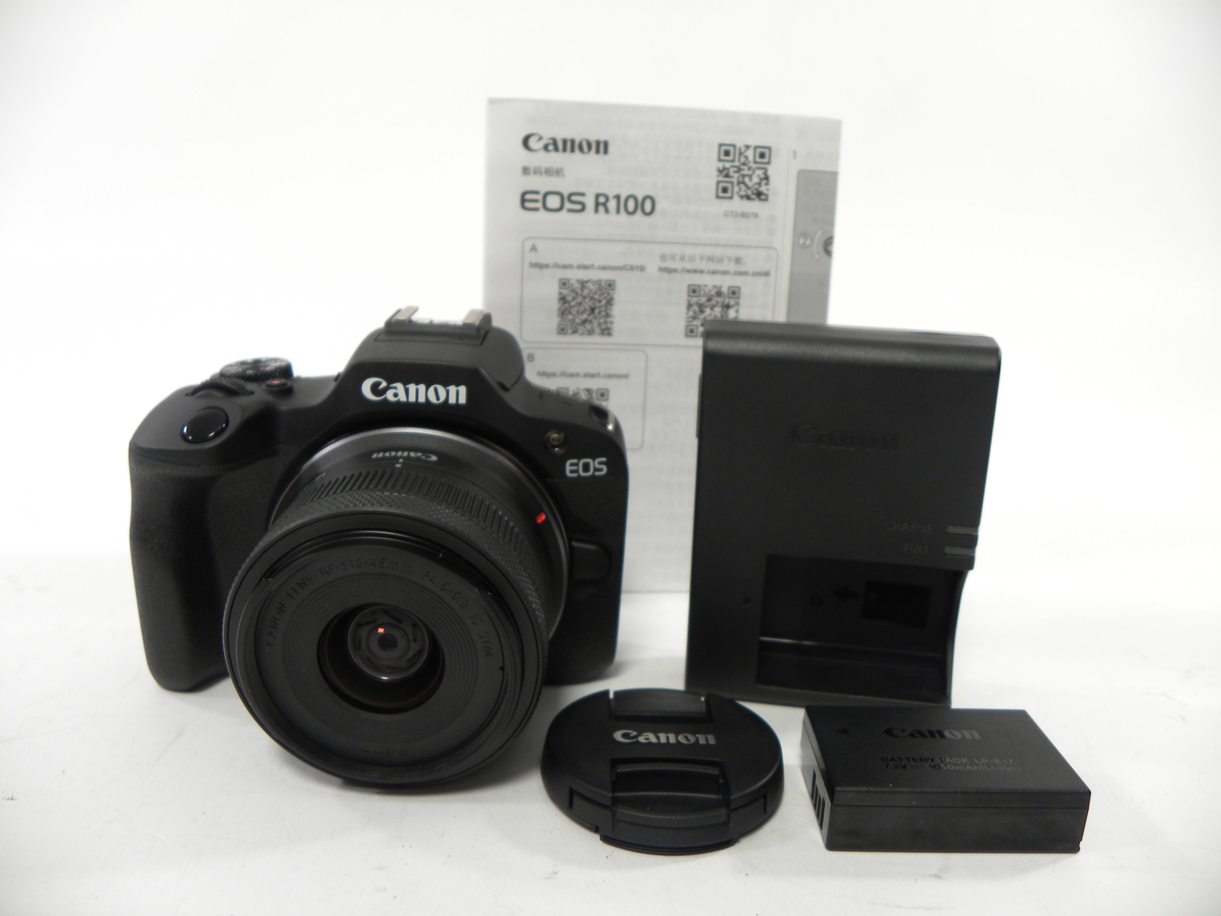 Canon EOS R100 24.1mp Digital Mirrorless w/RF-S 18-45mm f4.5-6.3 IS STM
