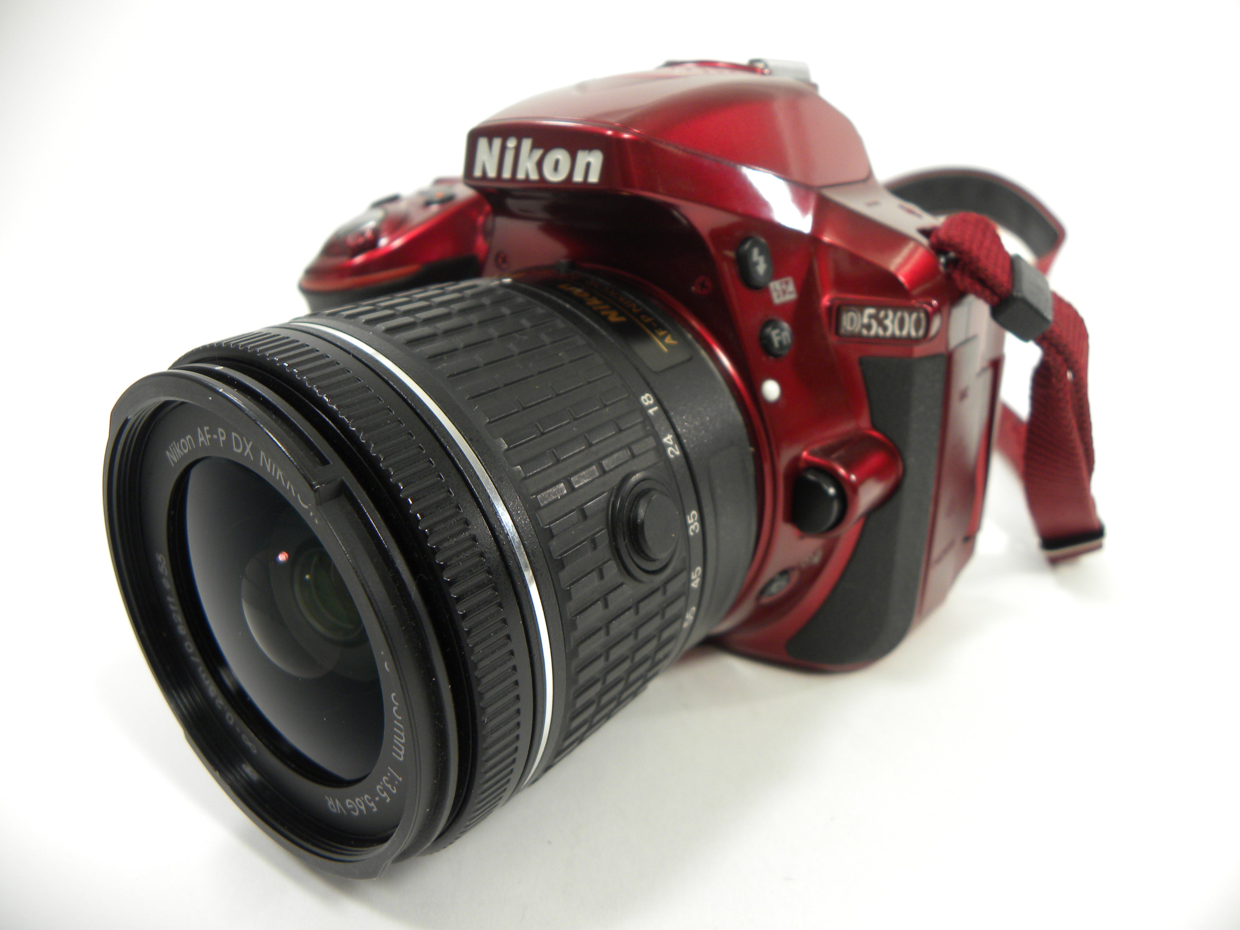 Nikon D5300 24.2mp Digital SLR (Red) w/AF-P 18-55 DX VR Shutter Ct. 39,527