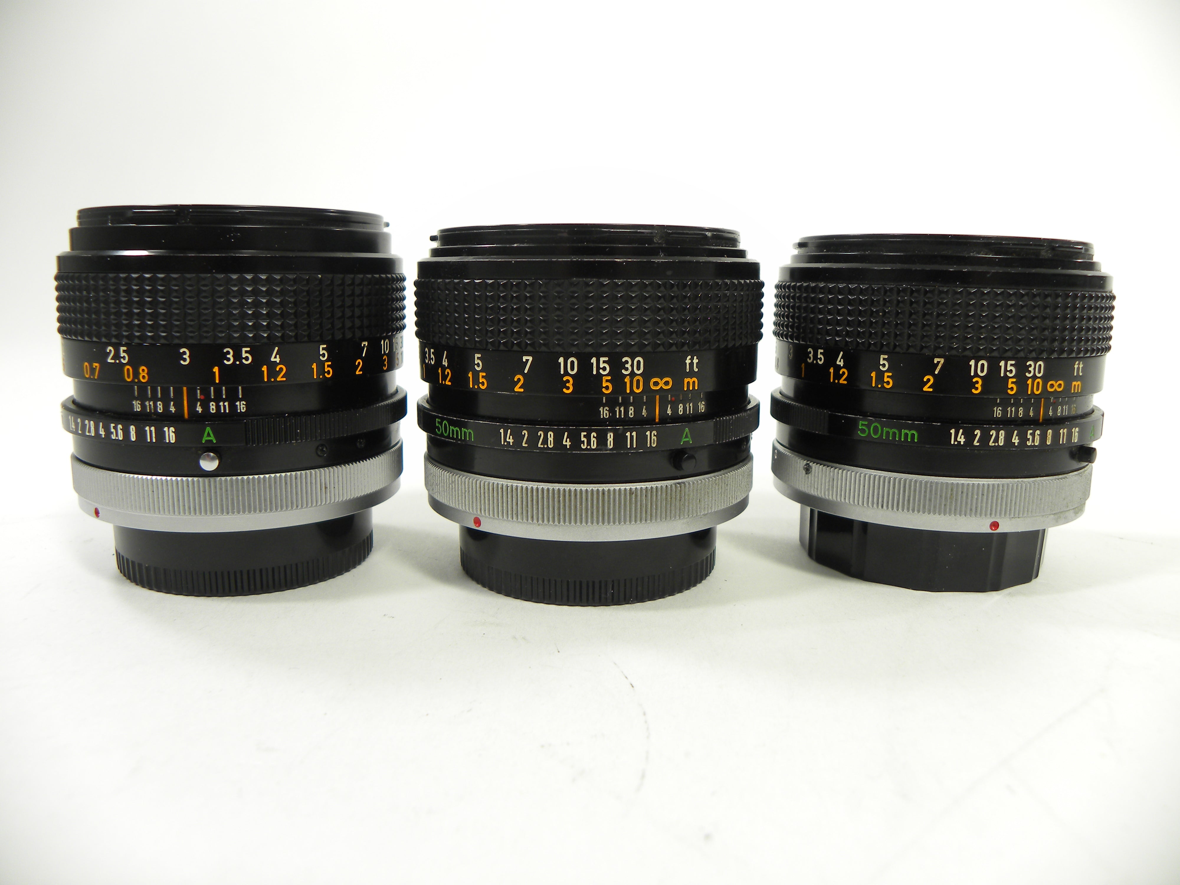 Canon FD 50mm f1.4 Lot of 3  AS IS No Returns (Parts or Repair)