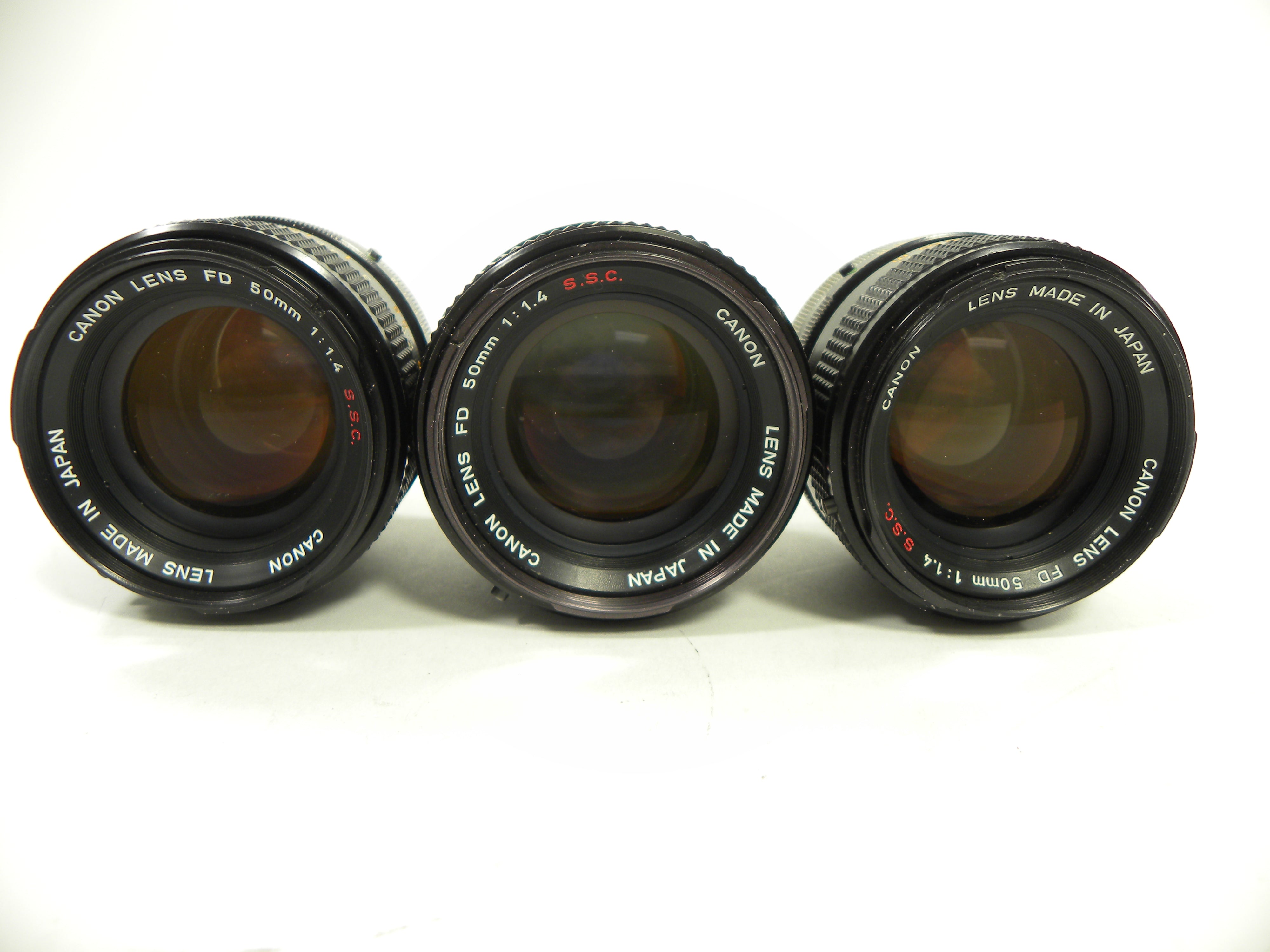 Canon FD 50mm f1.4 Lot of 3  AS IS No Returns (Parts or Repair)