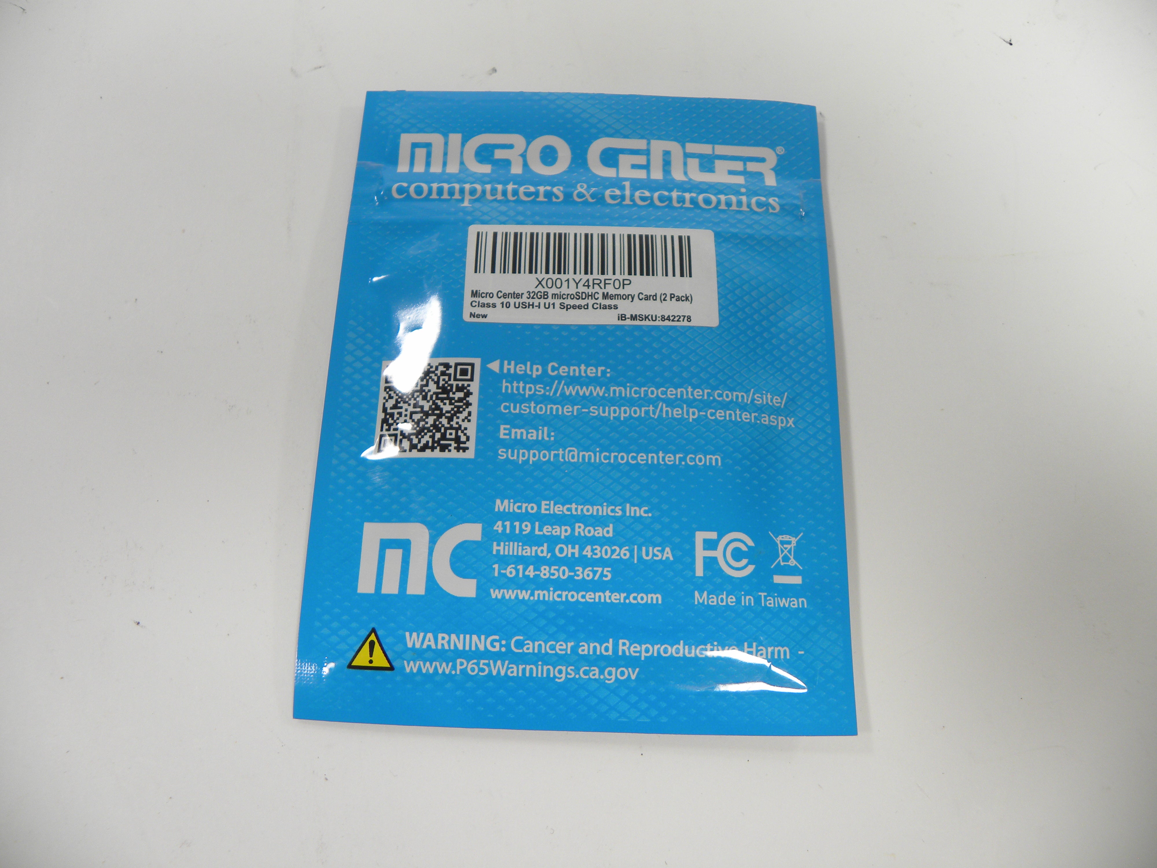 Micro Center 32GB Micro SD HC Memory Card with Adapter 2pk