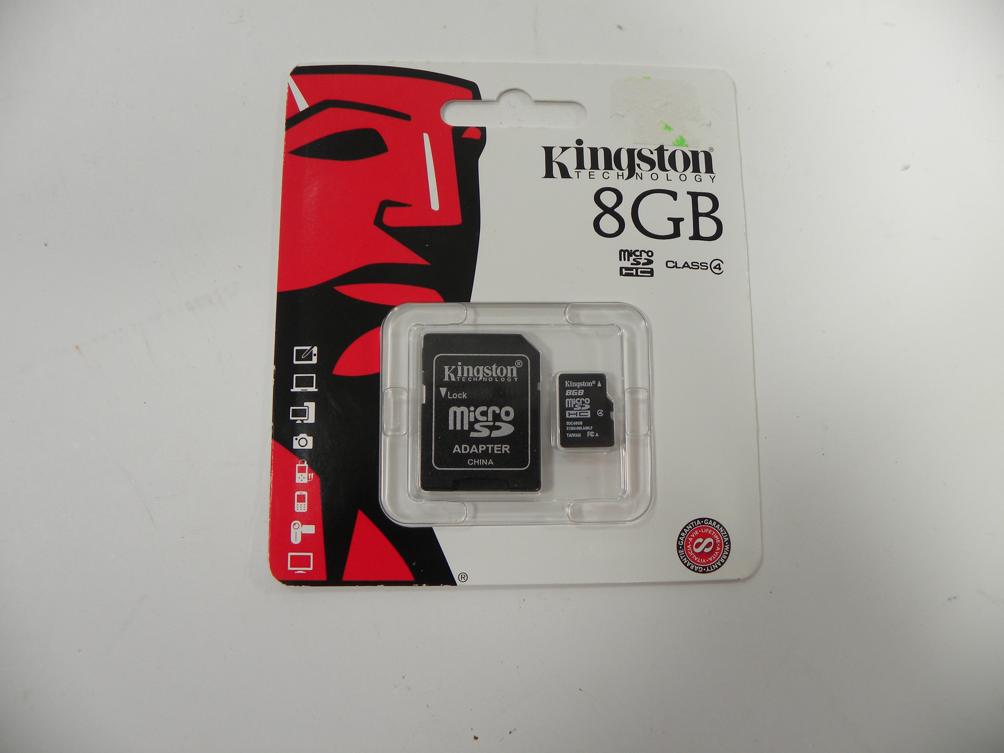 Kingston Technology 8GB Micro  SDHC Class 4 SD Memory card w/adapter