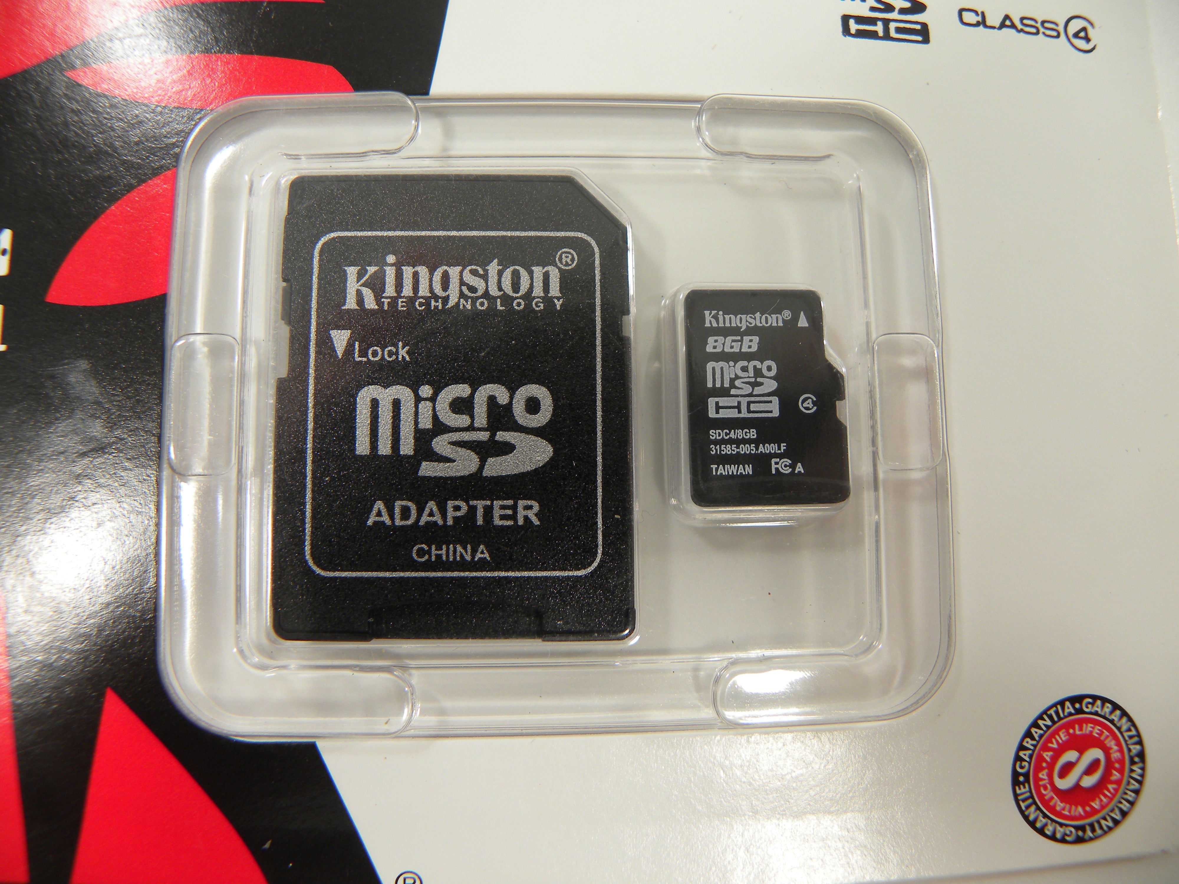 Kingston Technology 8GB Micro  SDHC Class 4 SD Memory card w/adapter