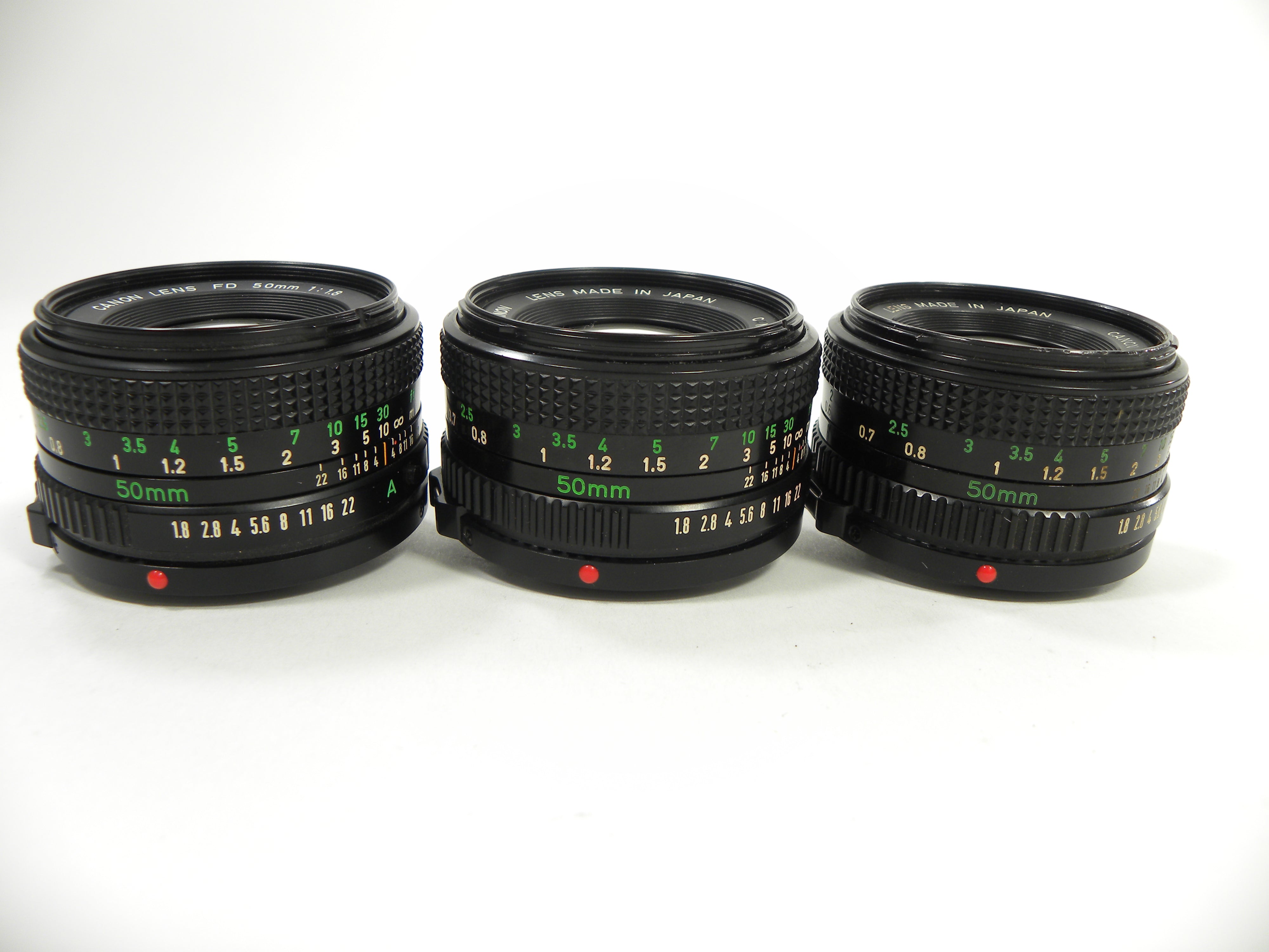 Canon FD 50mm f1.8 Lot of 3 lenses AS IS  NO RETURNS!!