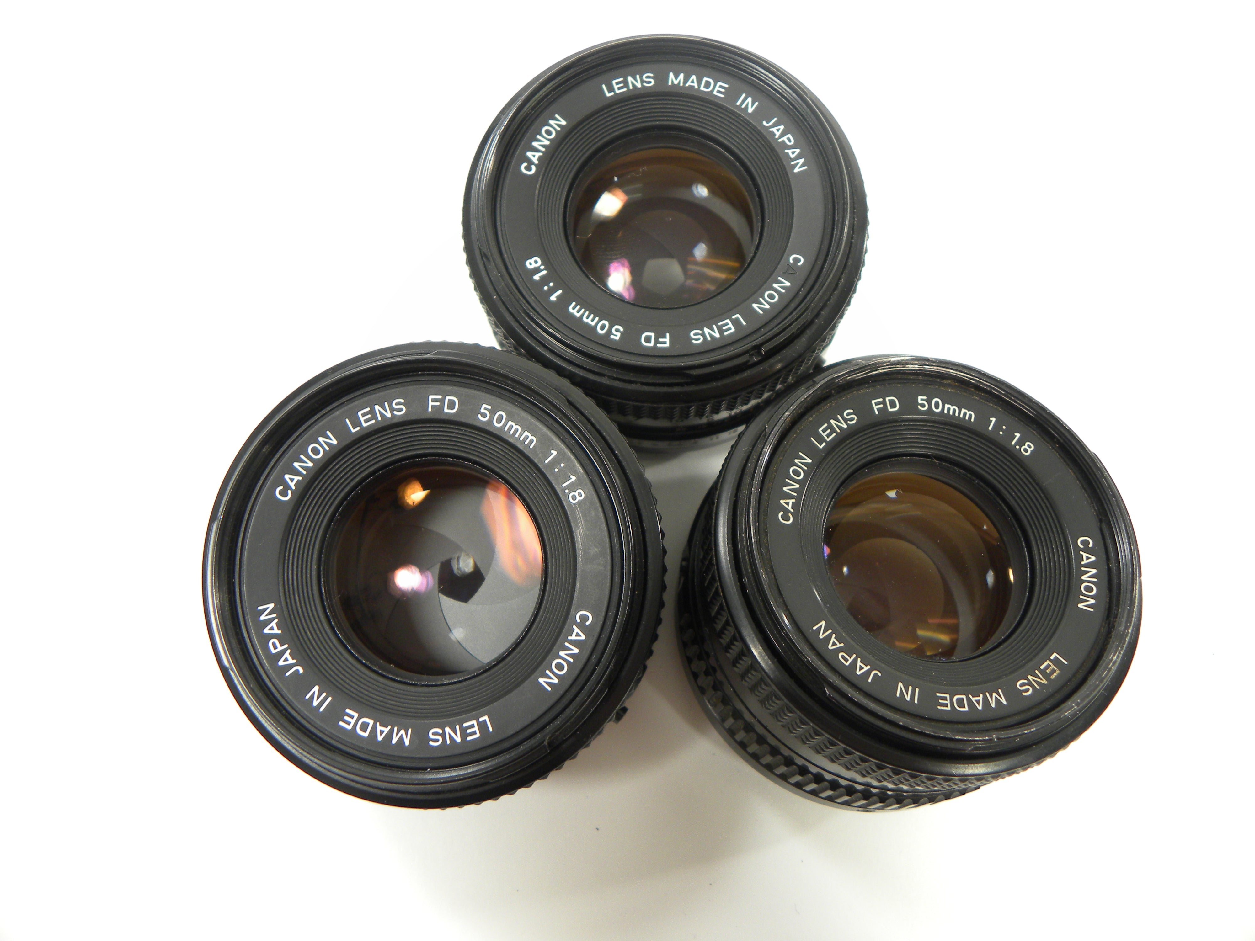 Canon FD 50mm f1.8 Lot of 3 lenses AS IS  NO RETURNS!!