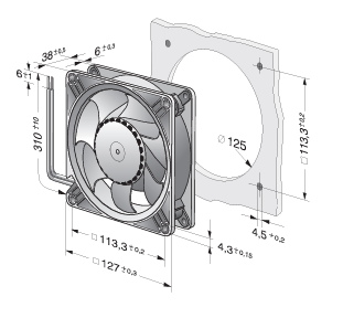 DV5214/2N ebm FAN AXIAL 127X38MM 24VDC WIRE