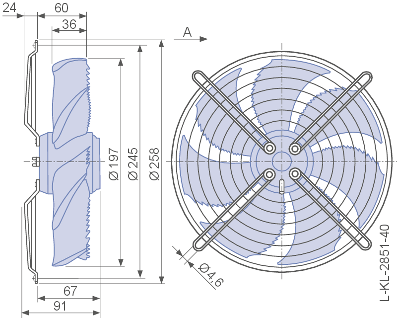 FN025-2EL.WA.A7 ZIEHL-ABEGG Axial Fan  0.12kW 230/V 0.54A 2160rpm