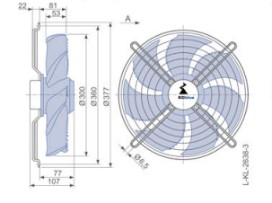 FN030-6ID.0E.A7  ZIEHL-ABEGG Axial Fan 150W 200/277V 1.15/0.84A 1900rpm