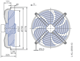 FN056-6EK.4I.V7P1 ZIEHL-ABEGG Axial Fan 230V 0.66 kW 3 A 860 rpm