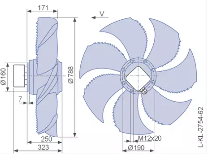 FN080-VDQ.7Q.V5P7 ZIEHL-ABEGG Axial Fan 3~400V 3.9 /2.6kW 6.8/4.2 A