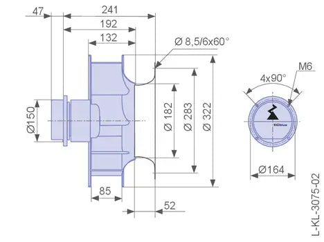 RH28C-6ID.BD.CR  ZIEHL-ABEGG centrifugal fan 200-277V 0.48kW 2.50-1.75A