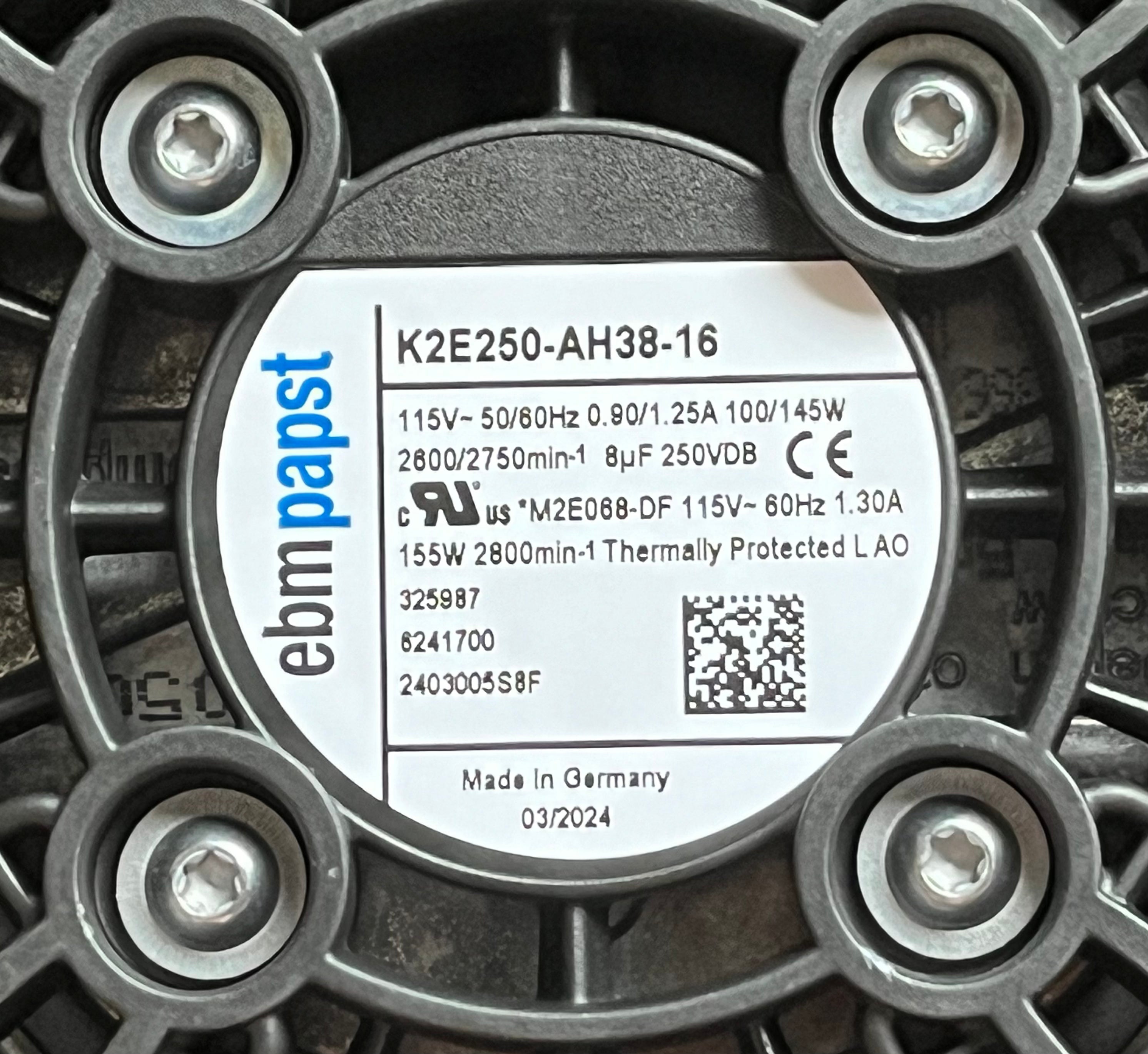 EBMPAPST K2E250-AH38-16 Axial Fan | Rittal Cabinet Cooling Solution