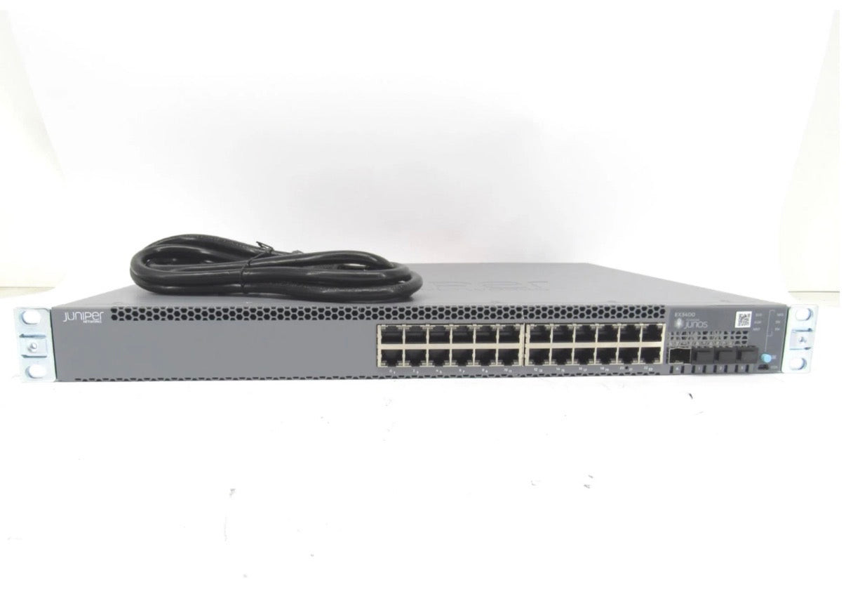 Juniper EX3400-24T-AFO 24x RJ45 4x 10G SFP+ 2x 40G QSFP+ Network Switch w/ 2x PSU C5