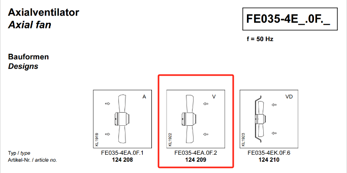FE035-4EA.0F.2 ZIEHL-ABEGG Axial Fan