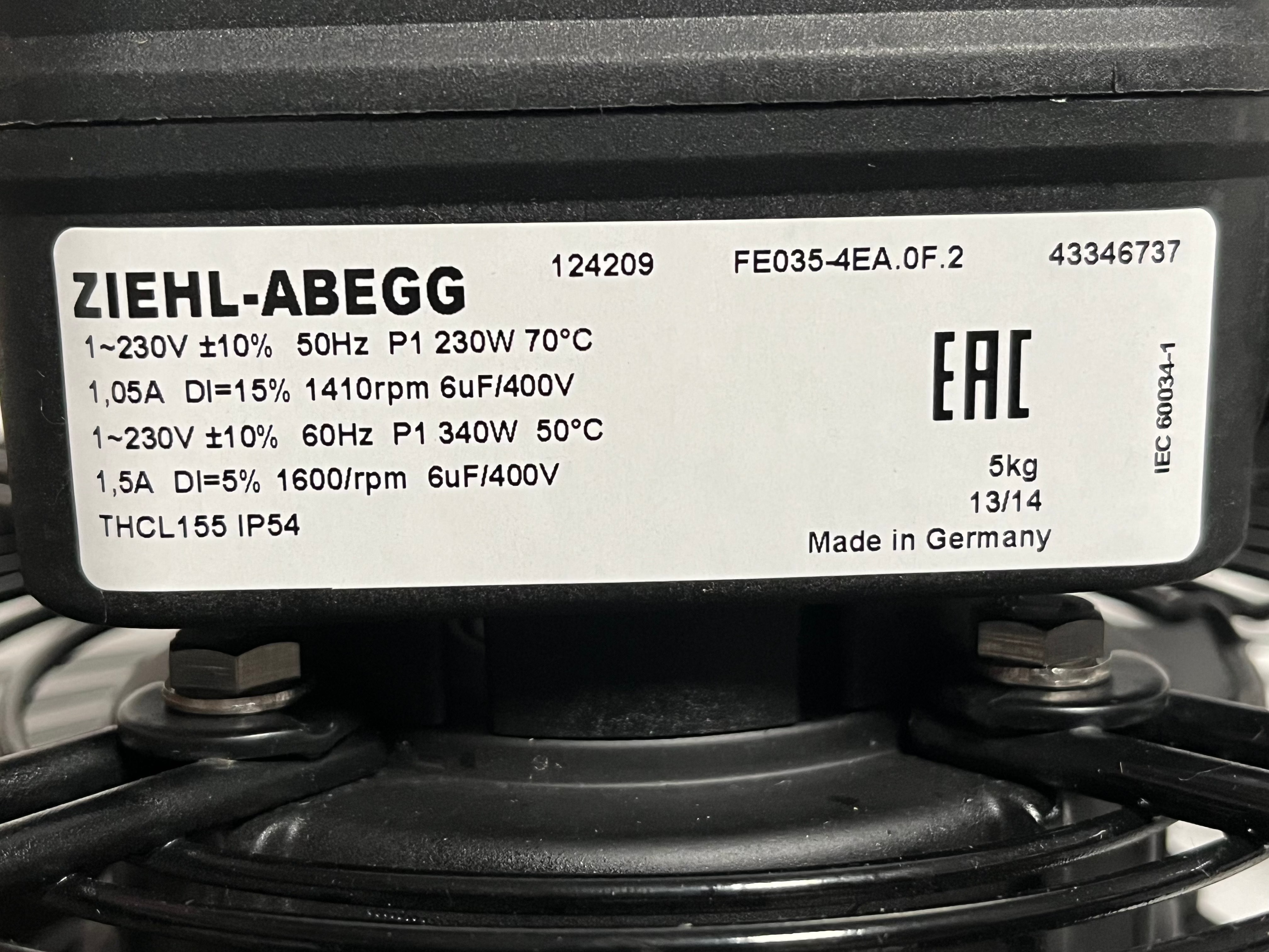 FE035-4EA.0F.2 124209 ZIEHL-ABEGG Axial Fan