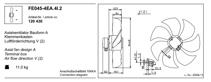 FE045-4EA.4I.2 ZIEHL-ABEGG Axial Fan