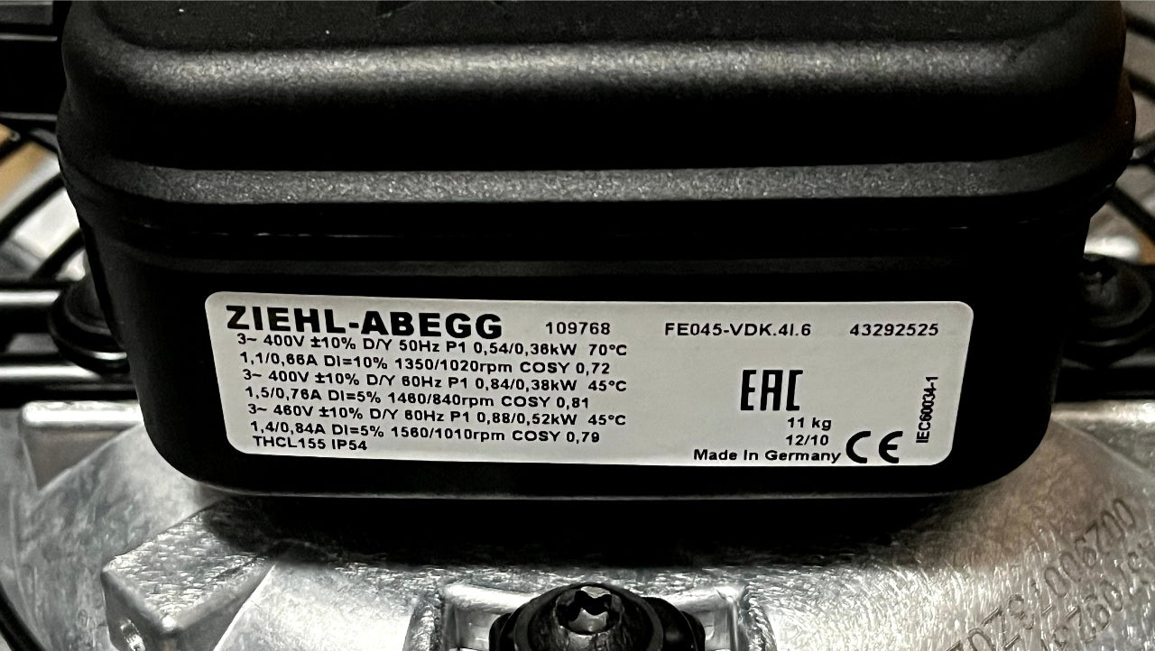 FE045-VDK.4I.6 ZIEHL-ABEGG Axial Fan 400V Professional Industrial Cooling Solution