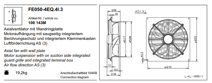 FE050-4EQ.4I.3 ZIEHL-ABEGG Axial Fan