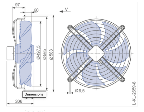 FN050-SDK.4F.V7P1 ZIEHL-ABEGG Axial Fan 400V Industrial Efficiency Fan