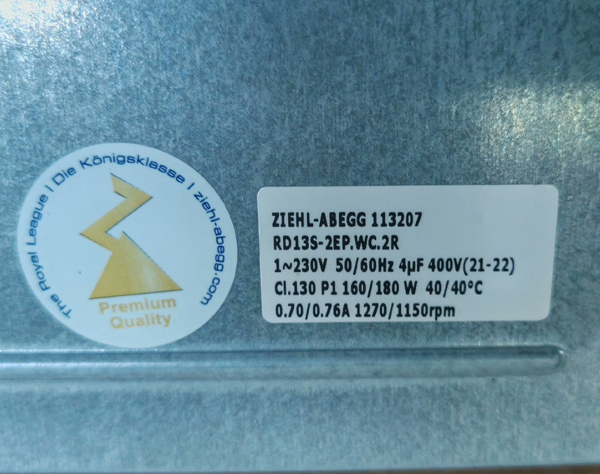 RD13S-2EP.WC.2R ZIEHL-ABEGG Centrifugal Fan
