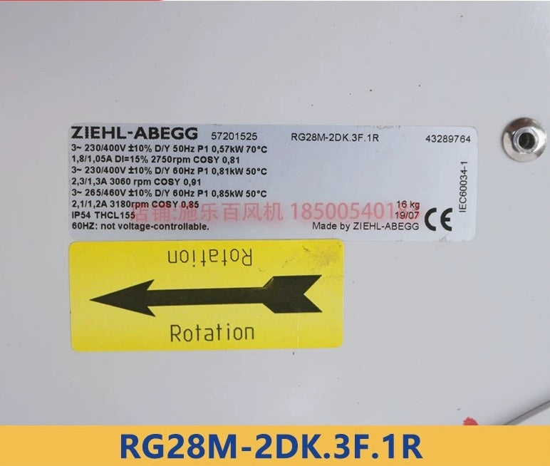 RG28M-2DK.3F.1R ZIEHL-ABEGG centrifugal fan