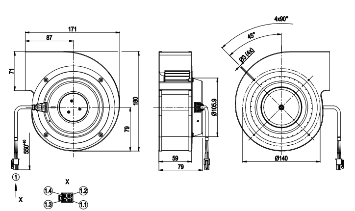 G1G133-DE19-15 ebm papst centrifugal fan