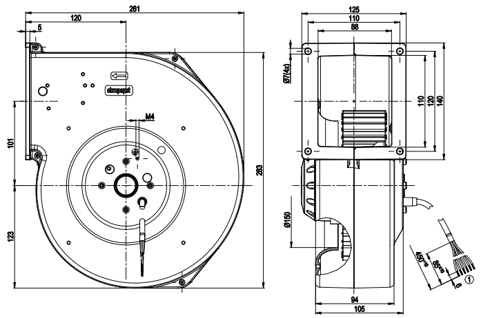 G2D180-AE02-01 ebm papst 220/380V 0.66A fan