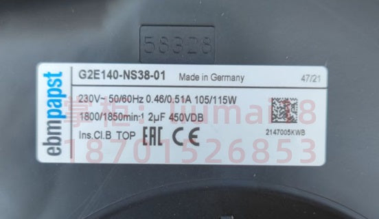G2E140-NS38-01 Ebm-papst centrifugal fan