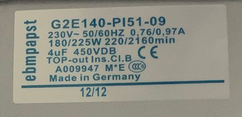 G2E140-PI51-09 ebm papst centrifugal fan