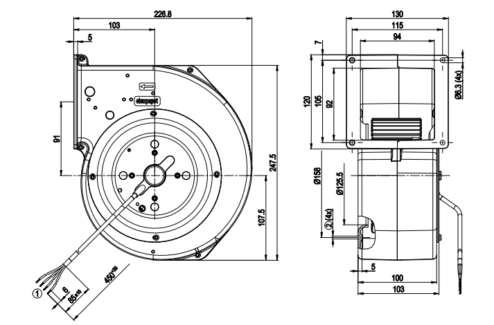 G2E146-DW07-01 ebm papst centrifugal fan