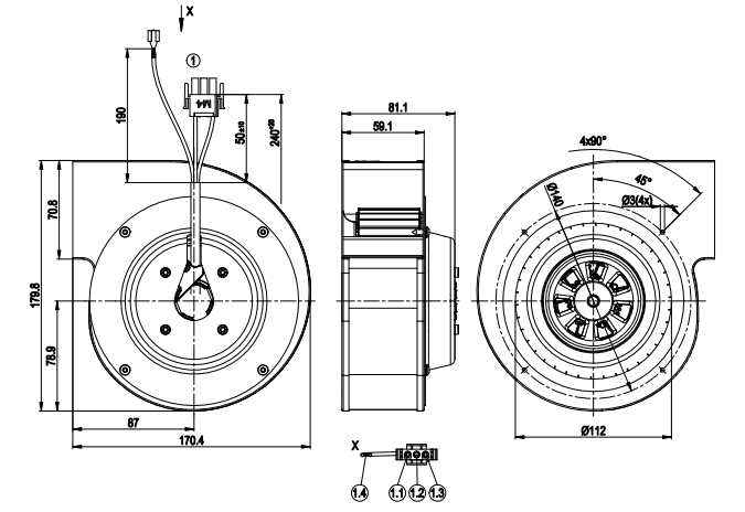 ebmpapst G3G133-DJ01-13 Blower Fan 230V 50W 133MM