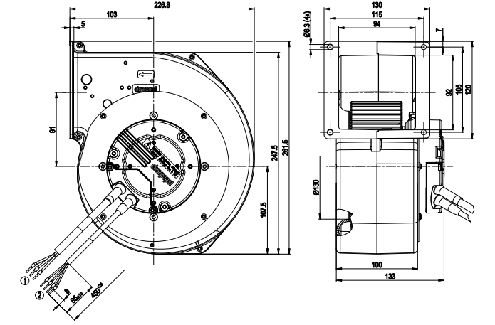 G3G160-AD52-01 ebm papst centrifugal fan Motor M3G074-BF