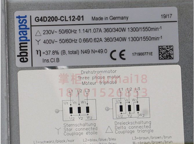 G4D200-CL12-01 Ebm-papst centrifugal fan Motor M4D074-EI