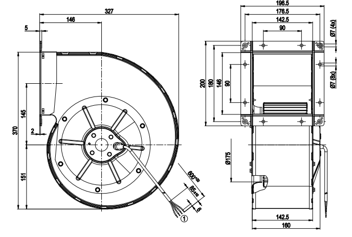 G4E200-BL03-01 ebm papst centrifugal fan Motor M4E074-EI