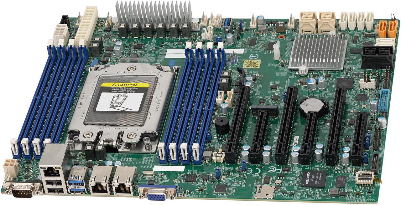Supermicro H11SSL-NC Single AMD EPYC 7001/7002-Series DDR4 SATA3/Broadcom 3008 SAS3/2 NVMe M.2 PCIe Dual 1GbE IPMI&nbsp;ATX Server Processor