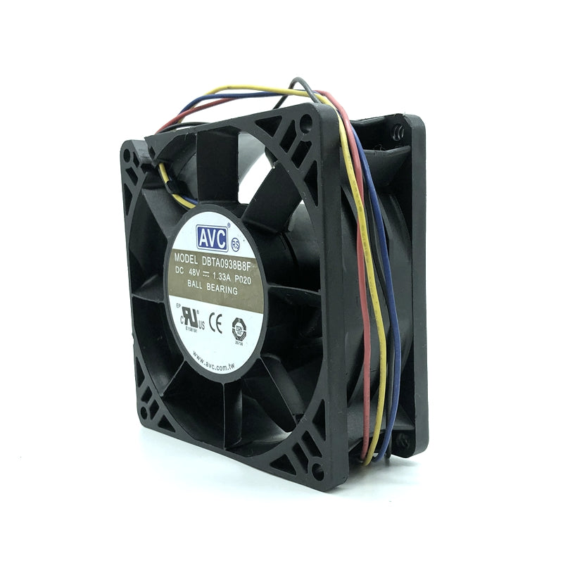 AVC DBTA0938B8F 92x92x38mm 48V DC 4-Wire Axial Cooling Fan