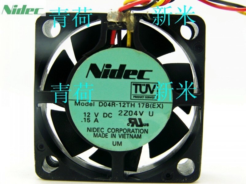 Nidec D04R-12TH 40x40x15mm 12V DC 0.15A Axial Cooling Fan