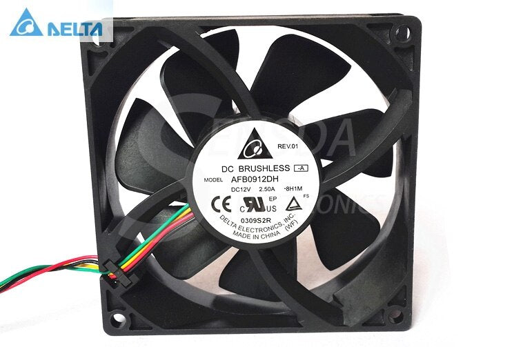 Delta AFB0912DH 92x92x25mm 12V DC 2.5A 4-Wire Axial Cooling Fan