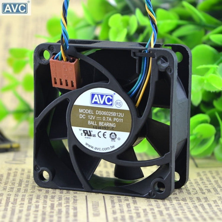 AVC DS06025B12U 60x60x25mm 12V DC 0.70A 4-Wire PWM DC Axial Fan