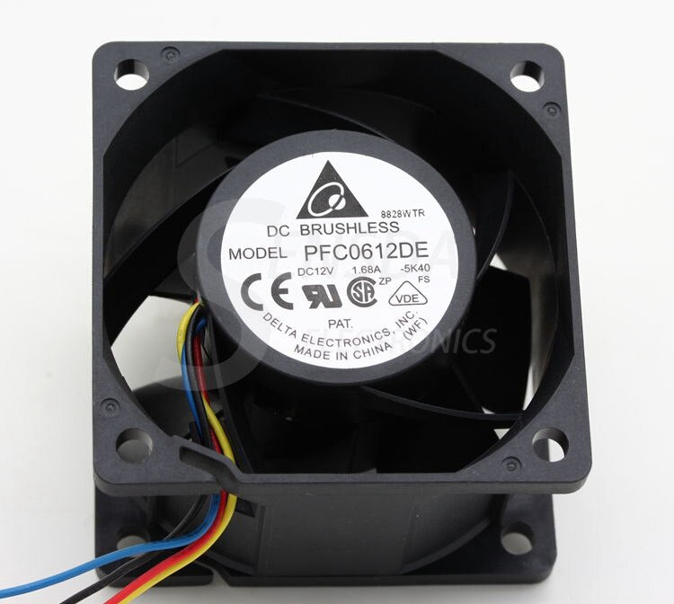 Delta PFC0612DE-F00 60x60x38mm 12V DC 1.40A 4-Wire PWM Axial Cooling Fan