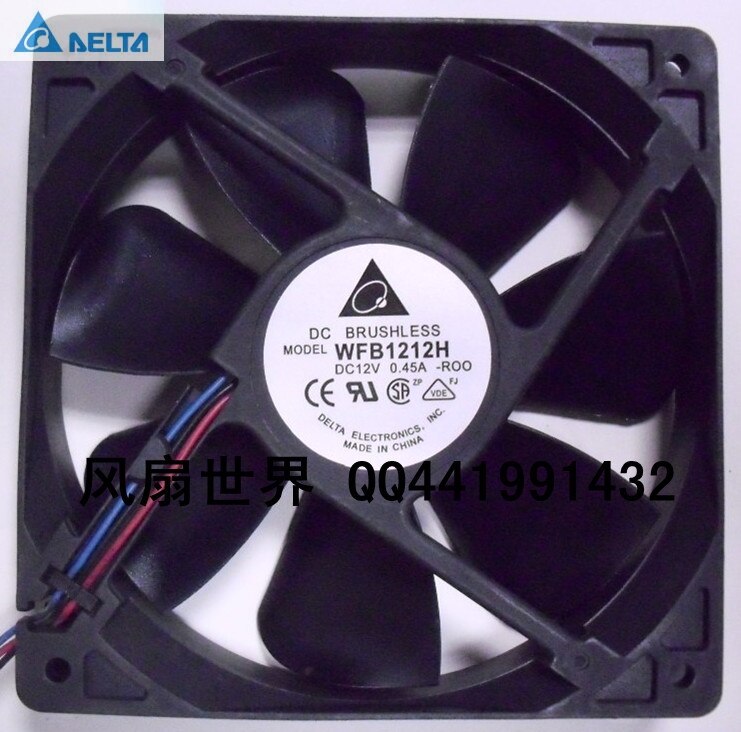 Delta WFB1212H 120x120x25mm 12V DC 0.45A Axial Cooling Fan